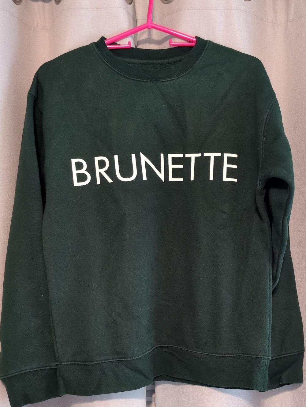 Brunette The Label Forest Green Crewneck Sweater with White Logo
